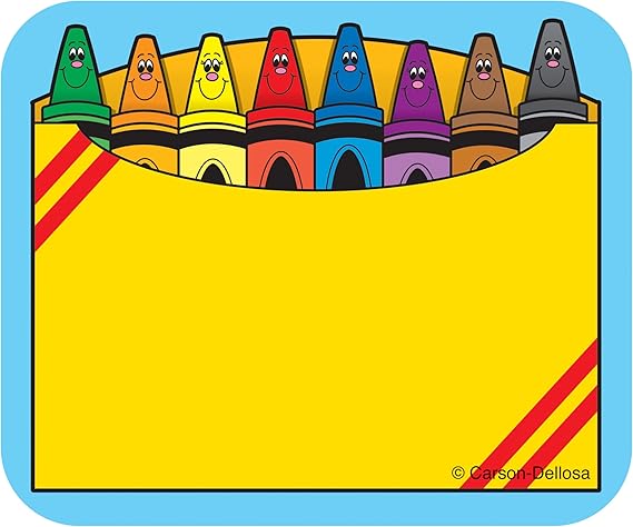 NAME TAGS CRAYON BOX