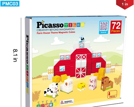 JUGUETE FARM HOUSE THEME MAGNETIC CUBES 72PZ