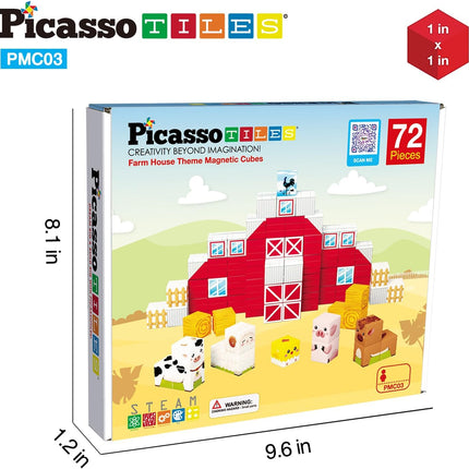 JUGUETE FARM HOUSE THEME MAGNETIC CUBES 72PZ