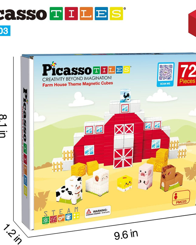 JUGUETE FARM HOUSE THEME MAGNETIC CUBES 72PZ