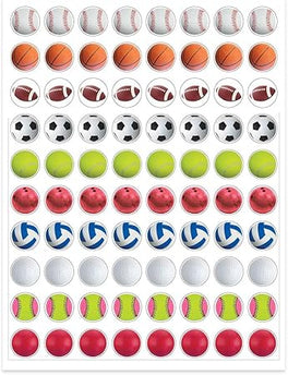 STICKER SPORTS BALLS 1/2"