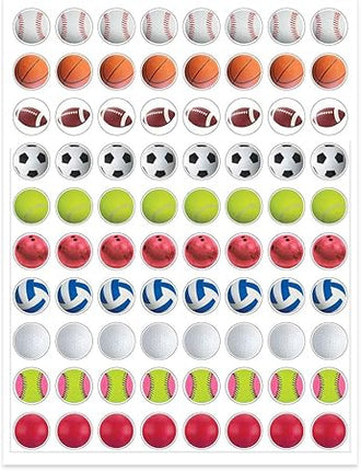 STICKER SPORTS BALLS 1/2"