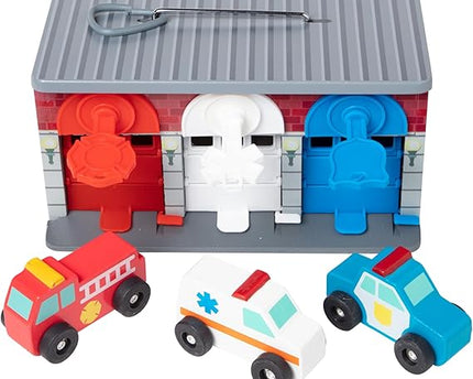 JUGUETE CARROS DE RESCATE CON GARAGE