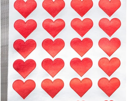 STICKERS FOIL RED HEARTS