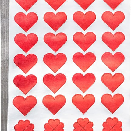 STICKERS FOIL RED HEARTS