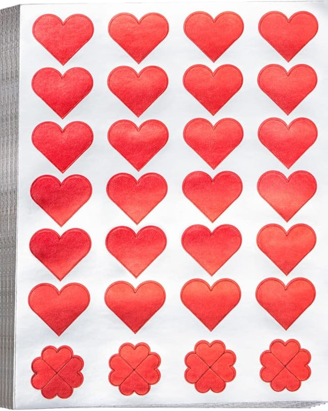 STICKERS FOIL RED HEARTS