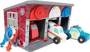 JUGUETE CARROS DE RESCATE CON GARAGE