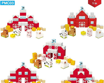 JUGUETE FARM HOUSE THEME MAGNETIC CUBES 72PZ