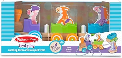 JUGUETE FIRST PLAY ROCKING FARM ANIMALS PULL TRAIN
