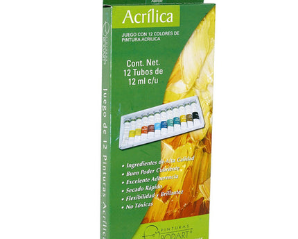 TUBOS DE PINTURA ACRÍLICA DE 12 ML 12UND