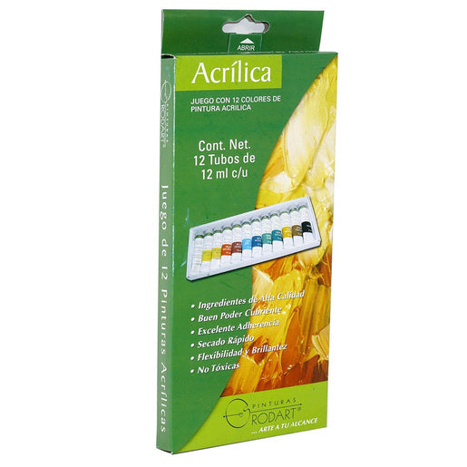 TUBOS DE PINTURA ACRÍLICA DE 12 ML 12UND