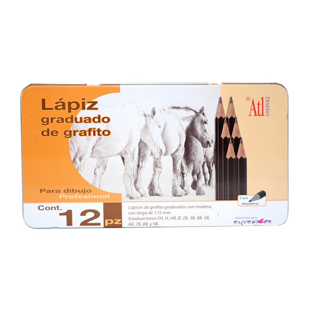 LAPIZ GRAFITO GRADUADO 12 UND.