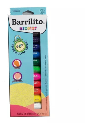 TEMPERA BARRA SOLIDA NEUTROS 12CLRS