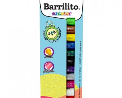 TEMPERA BARRA SOLIDA METALICOS 12CLRS