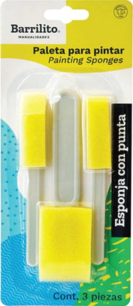 PALETAS CON ESPONJA PARA PINTAR 3PC