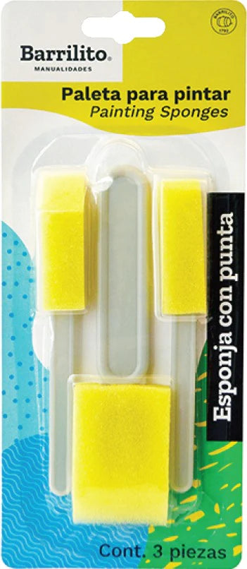 PALETAS CON ESPONJA PARA PINTAR 3PC