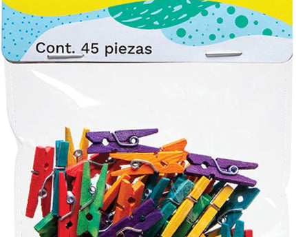 MICRO PINZA DE COLORES 45PZ