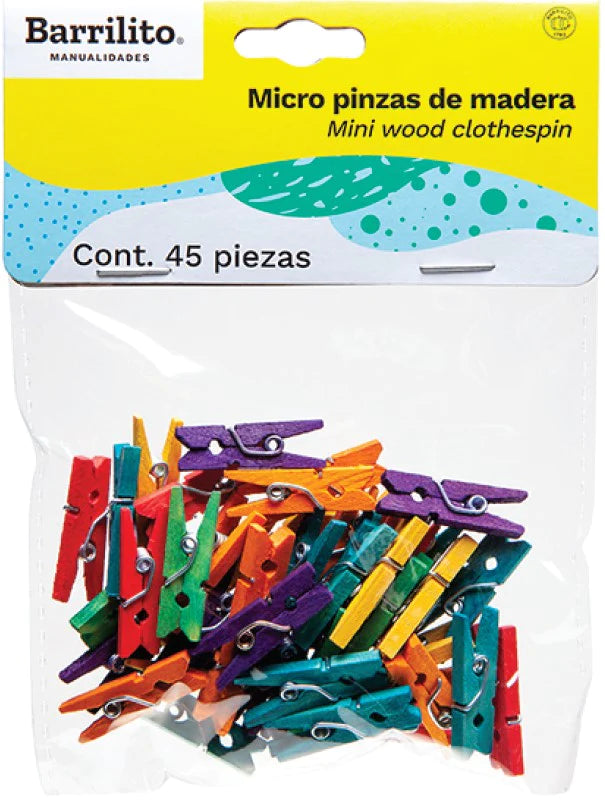 MICRO PINZA DE COLORES 45PZ