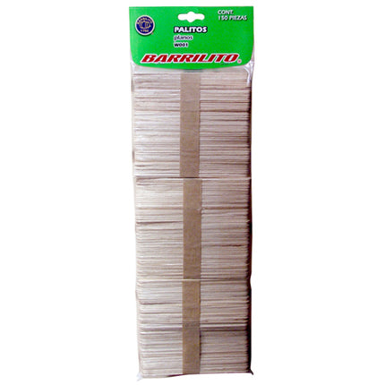 PALITOS MADERA PLANOS COLOR NATURAL 150PC