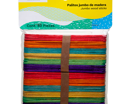 PALETAS JUMBO COLORES BARRILITO 80PZ