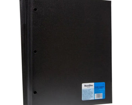 FOLDER PLASTICO NEGRO BARRILITO T/C