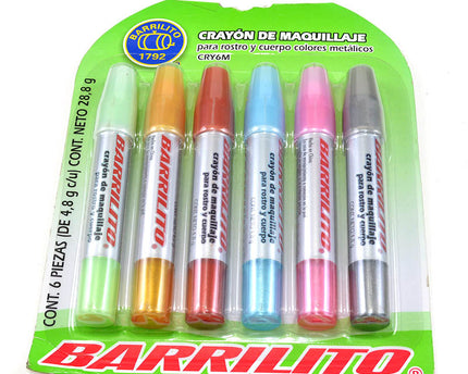 CRAYONES PINTA CARA METALICOS 6CLRS