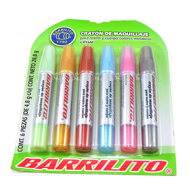 CRAYONES PINTA CARA METALICOS 6CLRS