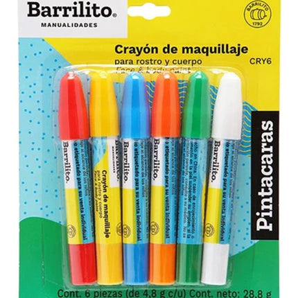 CRAYONES PINTA CARA 6CLRS