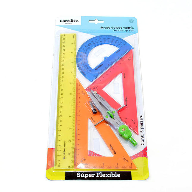 JUEGO DE GEOMETRIA FLEXIBLE 5PC