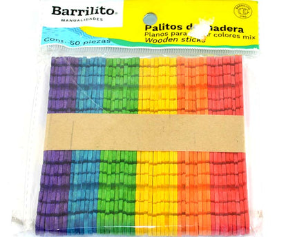 PALETA D/MADERA COLORES P/ARMAR 50PZ
