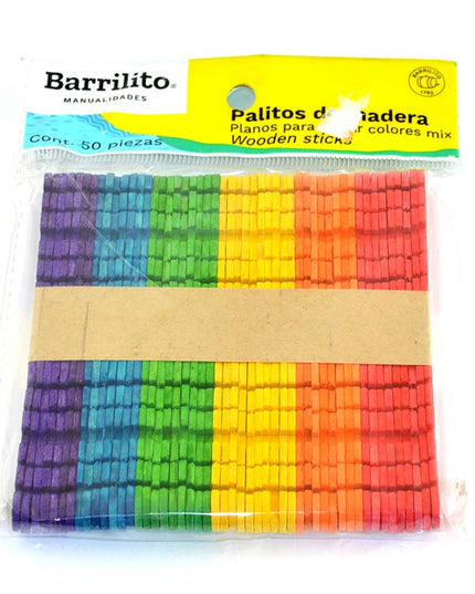PALETA D/MADERA COLORES P/ARMAR 50PZ