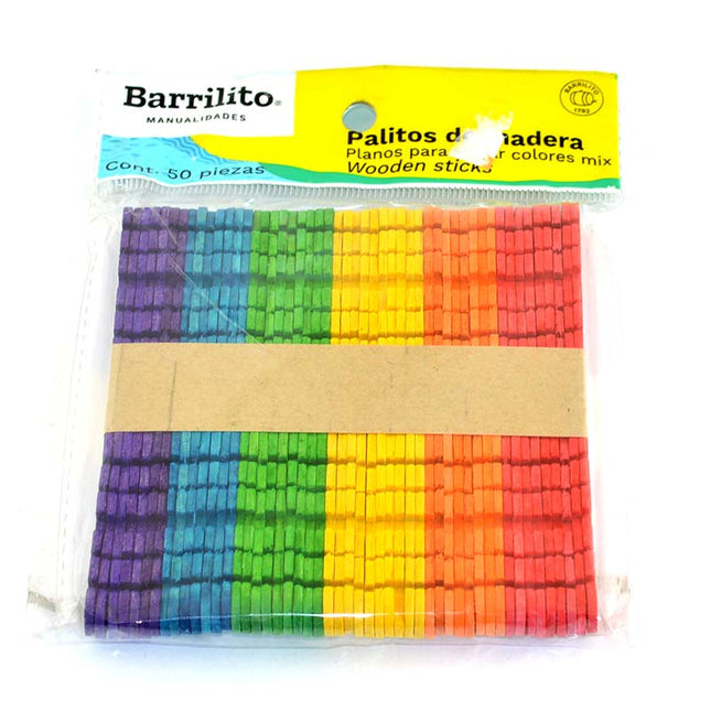 PALETA D/MADERA COLORES P/ARMAR 50PZ