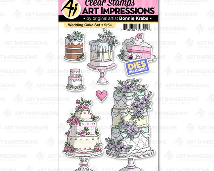 SET DE SELLOS Y DIE WEDDING CAKE