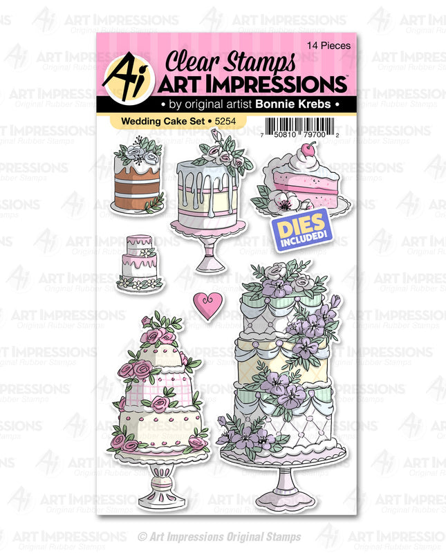 SET DE SELLOS Y DIE WEDDING CAKE