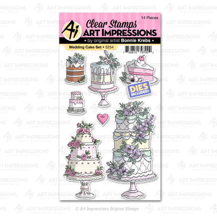 SET DE SELLOS Y DIE WEDDING CAKE