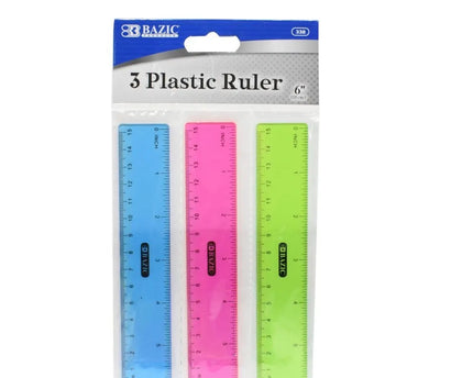 REGLA PLASTICA COLORES 15CM
