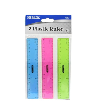 REGLA PLASTICA COLORES 15CM