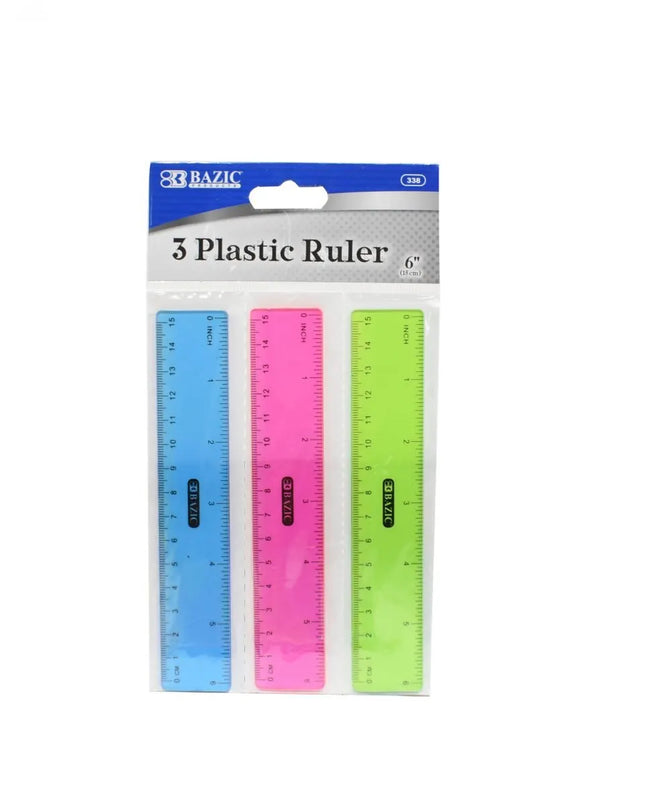 REGLA PLASTICA COLORES 15CM