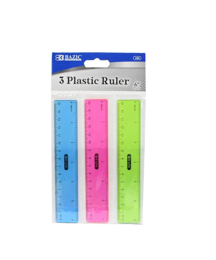 REGLA PLASTICA COLORES 15CM