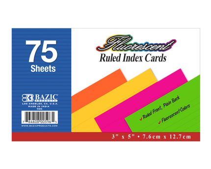 INDEX CARD RAYADA 3X5 NEON BAZIC