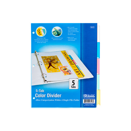 DIVISORES P/BINDER BAZIC 5-TABS