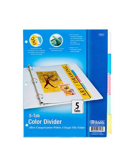 DIVISORES P/BINDER BAZIC 5-TABS