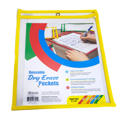 POCKETS REUSABLE DRY ERASE BAZIC