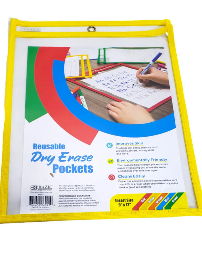 POCKETS REUSABLE DRY ERASE BAZIC