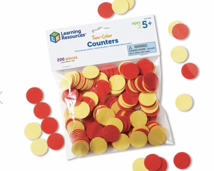 FICHAS DE 2 COLORES P/ CONTAR ROJO/AMARILLO 200PZS
