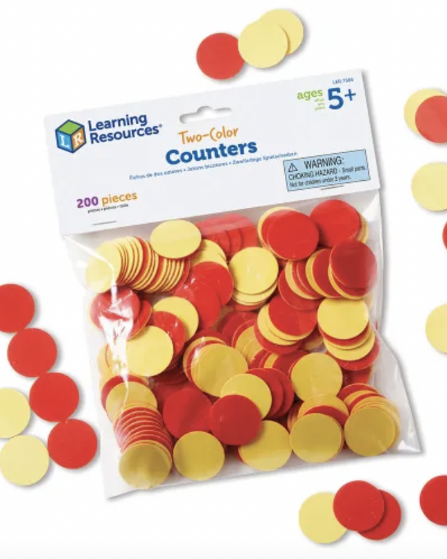 FICHAS DE 2 COLORES P/ CONTAR ROJO/AMARILLO 200PZS