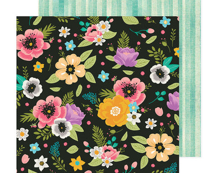 PAPEL PARA SCRAPBOOK FLORES Y RAYAS