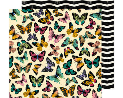 PAPEL PARA SCRAPBOOK MARIPOSAS Y RAYAS