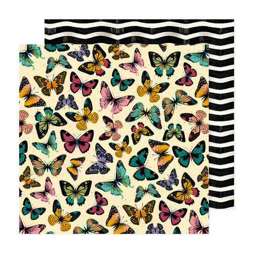 PAPEL PARA SCRAPBOOK MARIPOSAS Y RAYAS