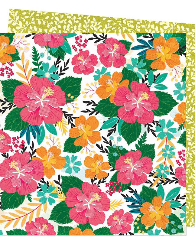 PAPEL P/SCRAPBOOK TROPICAL GARDEN DOBLE 12X12